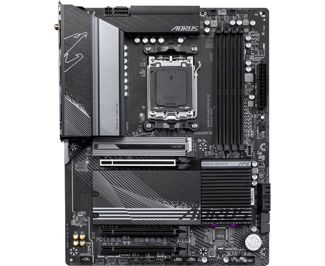 MB s AM5 Gigabyte B650 Aorus Elite AX V2, AMD B650, DDR5, 2.5 Gigabit Ethernet, PCI-E x16, PCI-E x4, M.2 (Key E), M.2 (3 шт.)