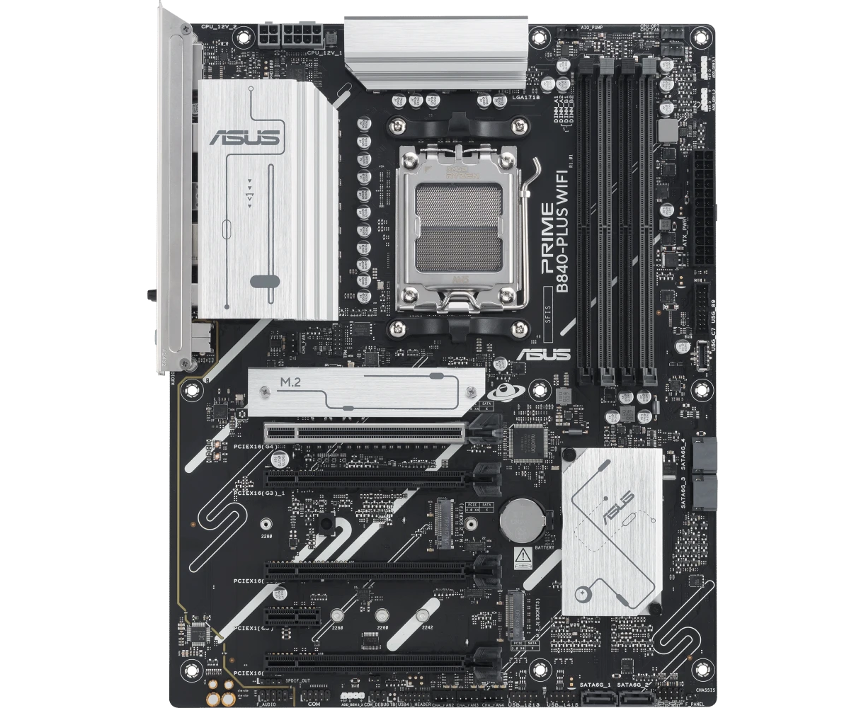 MB s AM5 ASUS PRIME B840-PLUS WIFI ATX 4x DDR5 4x PCI Ex16 PCI Ex1 3x M.2 USB-C DP HDMI 2.5 GLAN Wi-Fi 6 Е (90 MB1 IZ0-M0 EAY0)