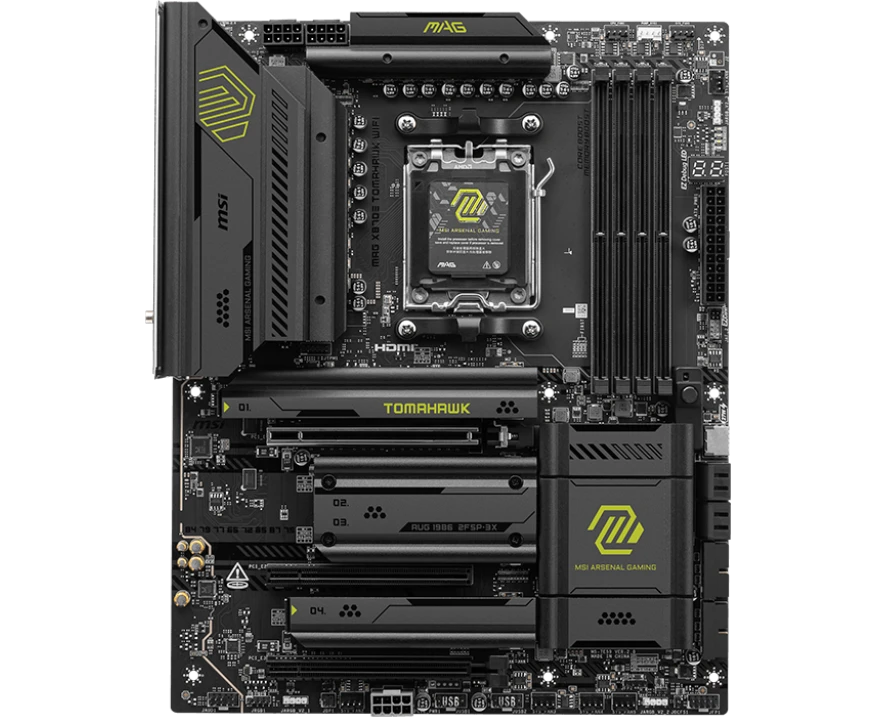 MB s AM5 MSI Mag X870 E Tomahawk Wifi, AMD X870, 4x DDR5-5600 МГц, 3x PCI-Ex16, 4x M.2, Standard-ATX