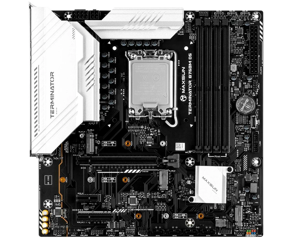 MB s1700 Maxsun MS-Terminator B760 M D5 (6940709696354), 4*DDR5, 1*PCI Ex16, 1*PCI Ex4, 3*M.2, 1*Type C, 4*USB3.2 Gen1, 8*USB2.0, 4*SATA3.0, 2.5 G, DP, HDMI, M-ATX, RTL
