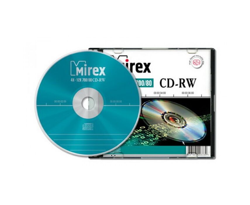 Диск CD-RW Mirex 700 Mb, (202325) 12х, Slim Case (5)