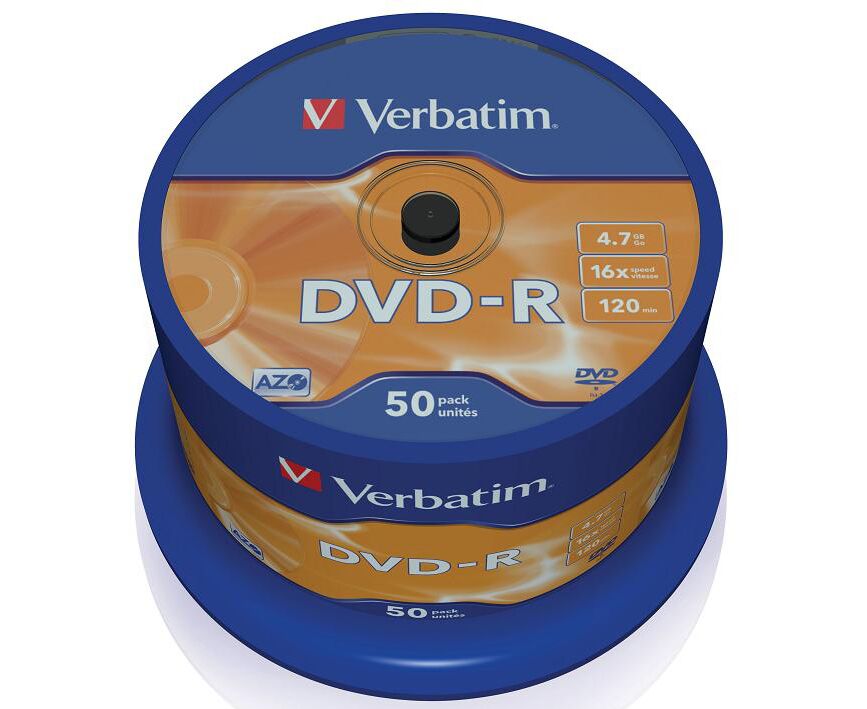 Диск DVD-R Verbatim 4.7 Gb 16x Cake Box (50шт) 43548