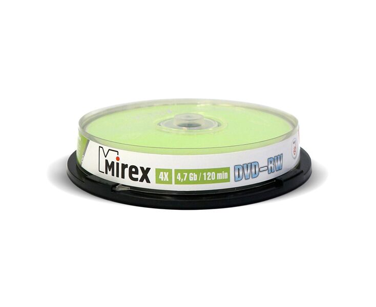 Диск DVD-RW Mirex 4.7 Gb, 4x, Cake Box (10)