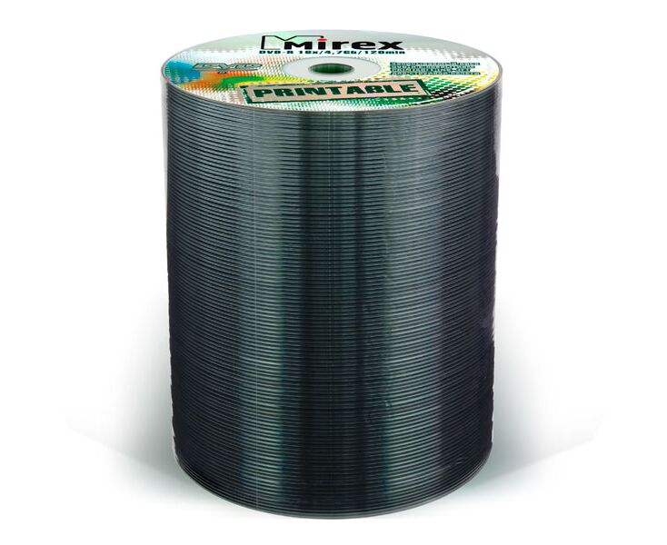 Диск DVD-R Mirex 4.7 Gb, 16x, Shrink (100), Ink Printable