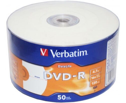 Диск DVD-R Verbatim 4.7 Gb 16x bulk (50шт) Printable (43793)