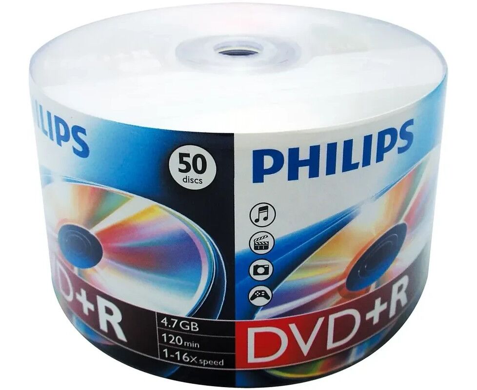 Диск DVD+R Philips DR4 S6 U50 F/97 4.7 Gb, Bulk 50