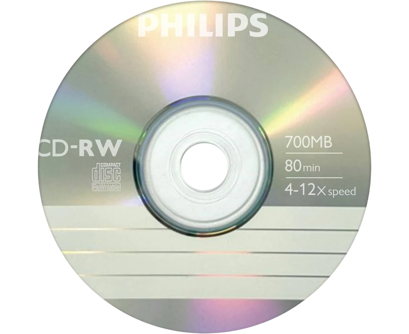 Диск CD-RW Philips CW7 D2 PE01/97 700 Mb, 12х, Бум.конверт (1)