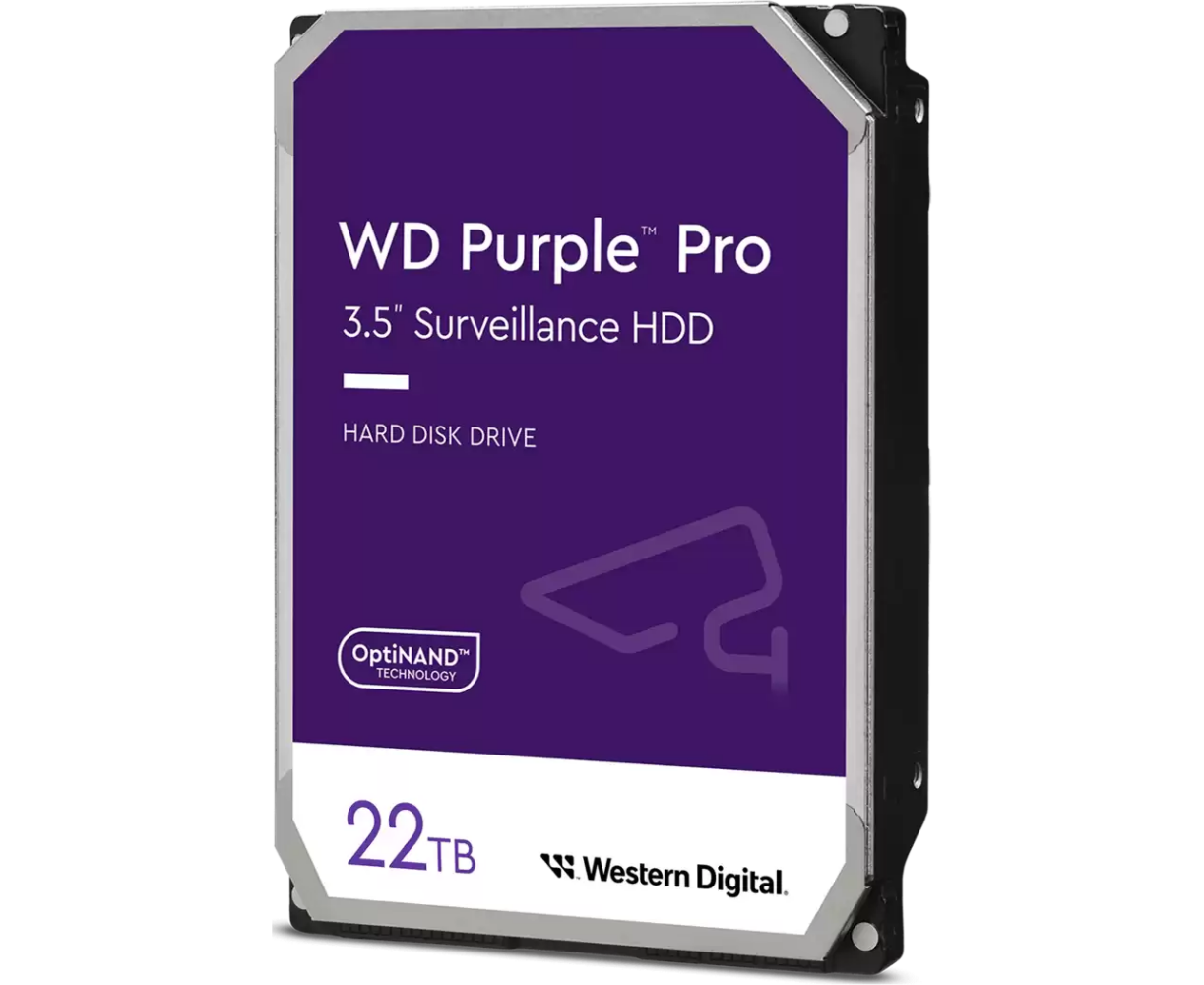 HDD Western Digital Purple Pro WD221 PURP 22 TB 3.5" 7200 RPM 512 MB SATA-III All Frame AI для систем видеонаблюдения