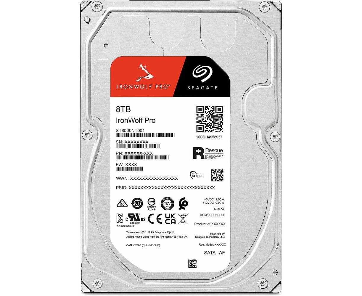 HDD Seagate Ironwolf Pro ST8000 NT001 SATA-III 8 TB NAS 512 E (7200rpm) 256 Mb 3.5"