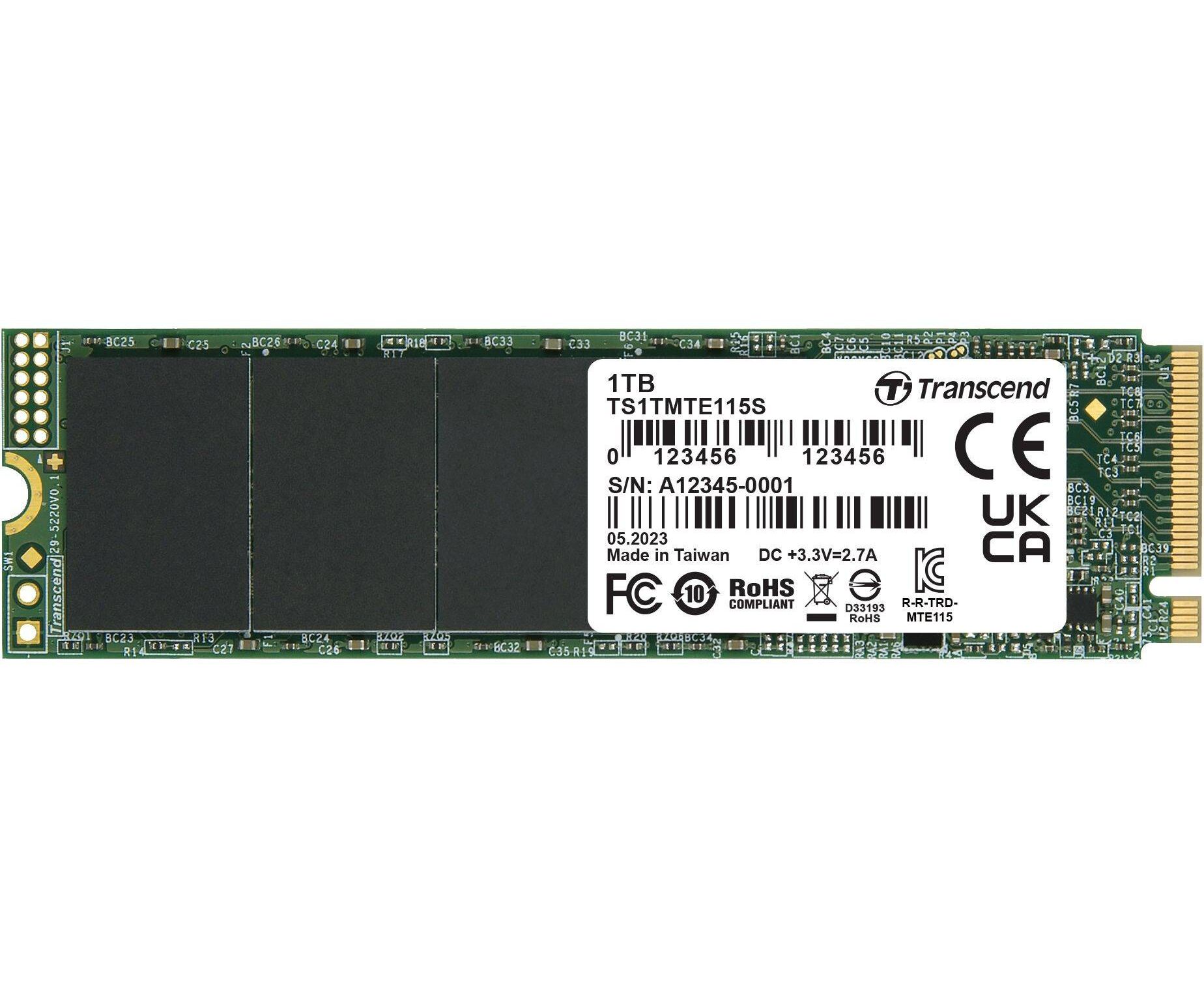 SSD Transcend 115 S TS1 TMTE115 S PCI-E 3.0 x4 1 Tb M.2 2280 0.2 DWPD