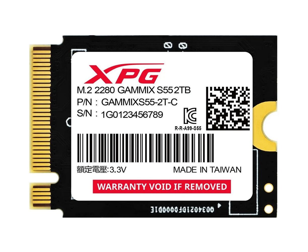 SSD ADATA XPG Gammix S55 (SGAMMIXS55-2 T-C) M.2 2230 2 TB PC Ie Gen4x4 with NV Me 5000/3700, 3 D ТLC Nand