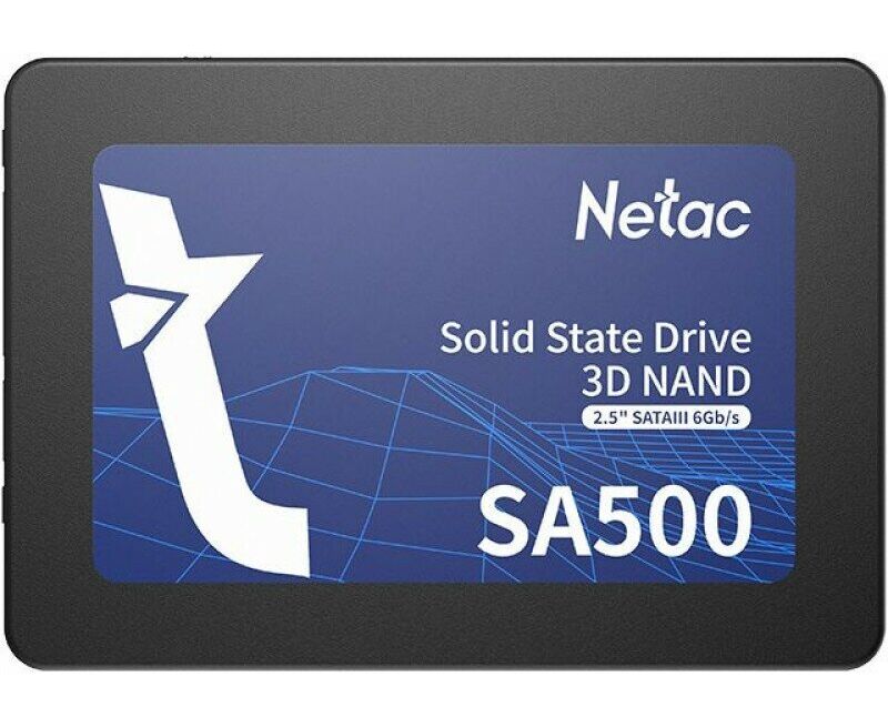 Внутренний SSD Netac 1 TB SA500, SATA-III, R/W - 530/475 MB/s, 2.5", 3 D NAND