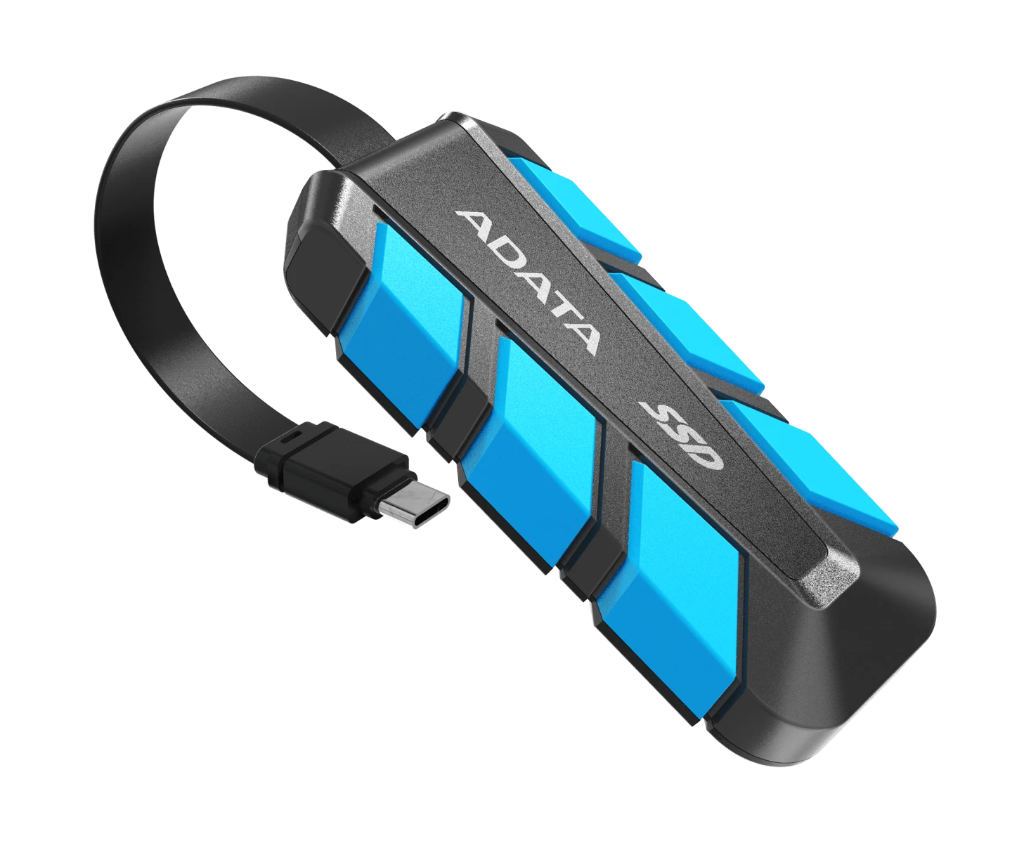 Внешний SSD ADATA SC740 (SC740-1000 G-CBU) 1.0 Tb (USB3.2 gen 2 type C, 1050/1000 Mbs, 122x41x22mm, 40g, защита от падения, встроенный кабель)