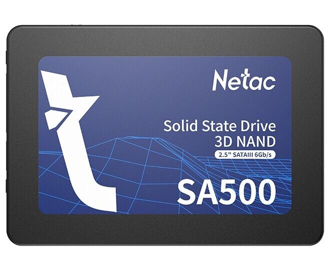 Внутренний SSD Netac 960 GB SA500, SATA-III, R/W - 530/475 MB/s, 2.5", 3 D NAND