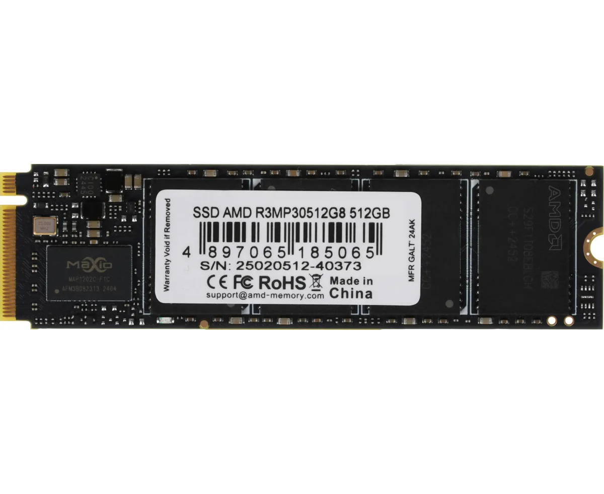 SSD AMD Radeon R3 R3 MP30512 G8 512 ГБ, M.2 2280, PC Ie 3.0 x4