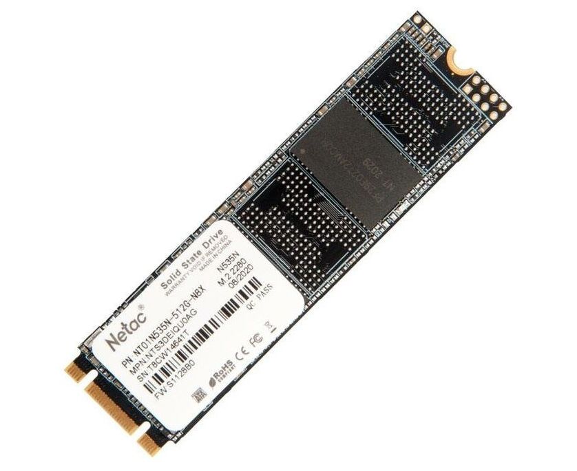 Внутренний SSD Netac 512 GB N535 N, SATA-III, R/W - 540/490 MB/s, (M.2), 2280 3 D NAND
