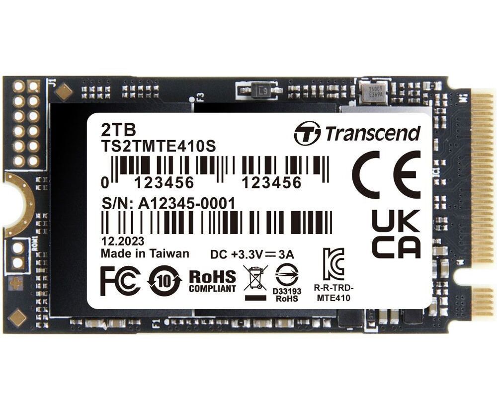 SSD Transcend MTE410 S (TS2 TMTE410 S) 2 TB, 3 D TLC NAND, M.2 2280,PC Ie Gen3x4, DRAM-less