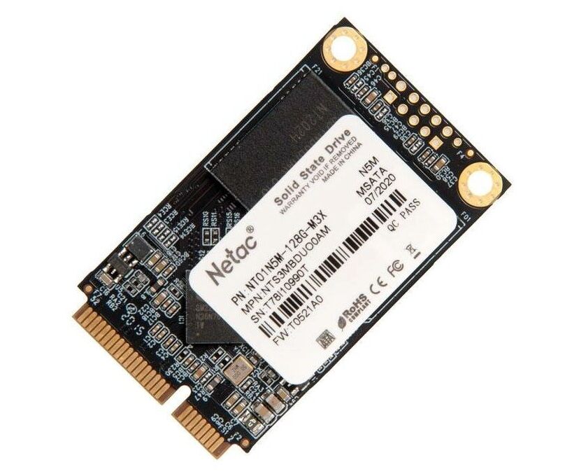 Внутренний SSD Netac 128 GB N5 M, m Sata (mini SATA), SATA-III, R/W - 510/440 MB/s, 3 D NAND