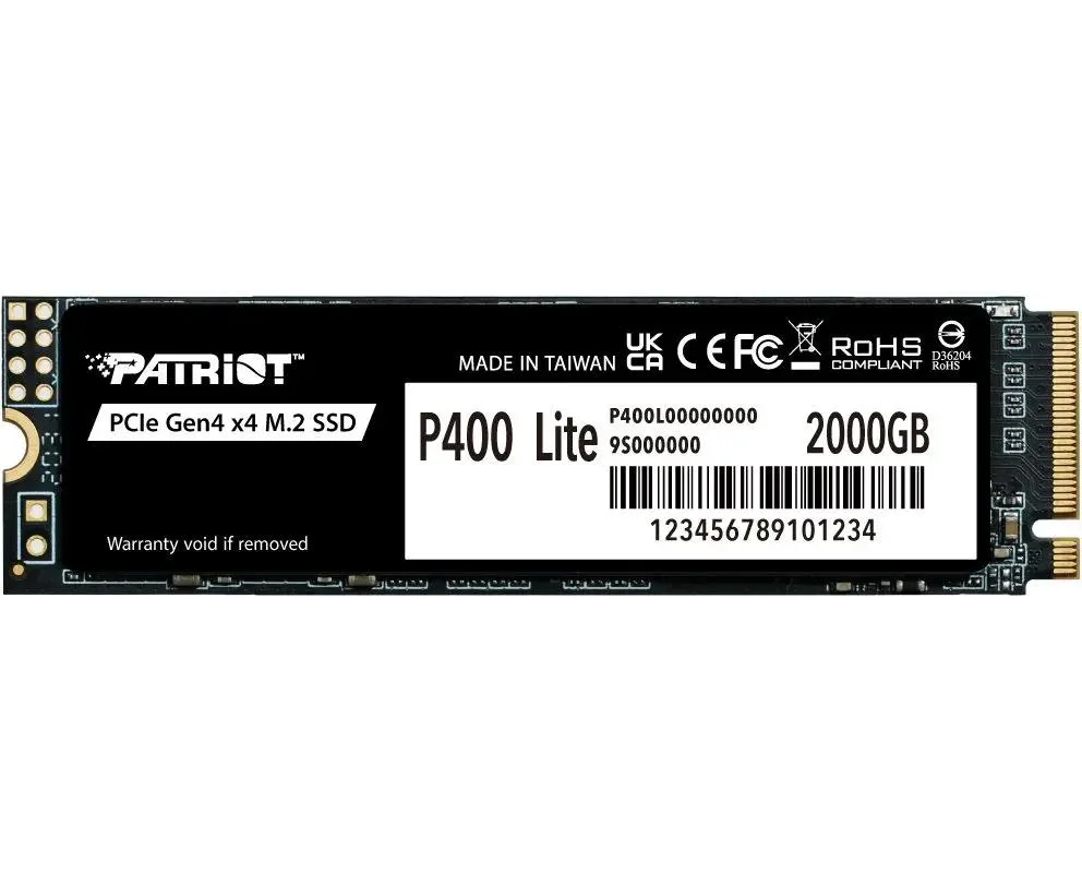 SSD Patriot P400 P400 LP2 KGM28 H 2 ТБ, M.2 2280, PC Ie 4.0 x4