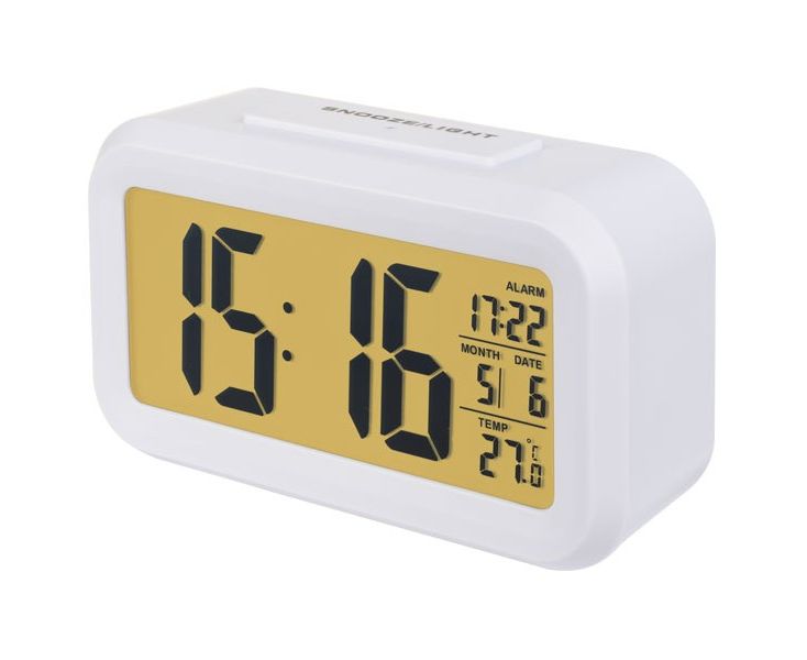 Часы-будильник Perfeo "Snuz", белый, (PF-S2166) время, температура, дата