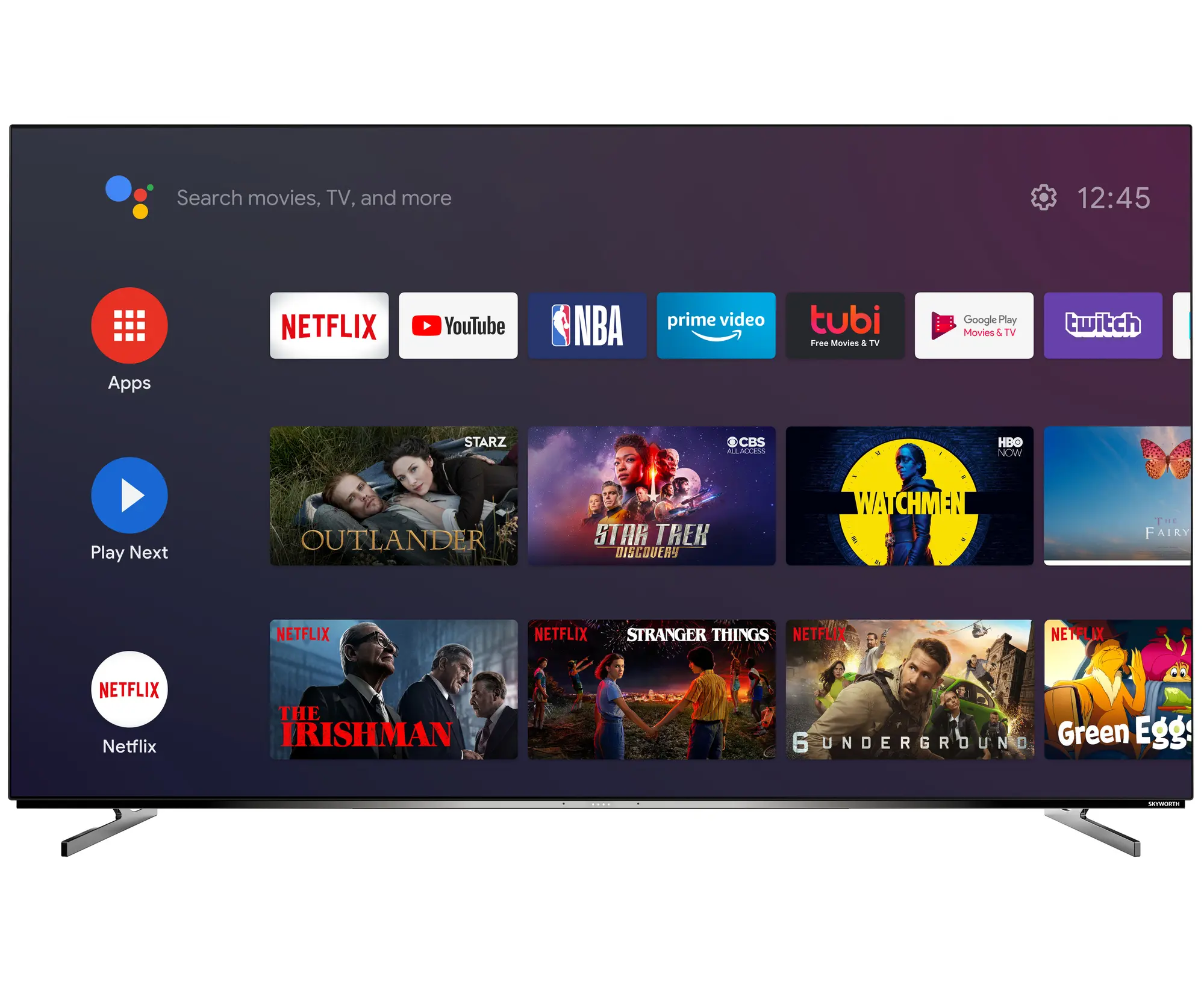 65" Телевизор SKYWORTH 65 SXE9000 черный OLED 3840x2160, Ultra HD, 60 Гц, WI-FI, SMART TV, Google TV, Voice control