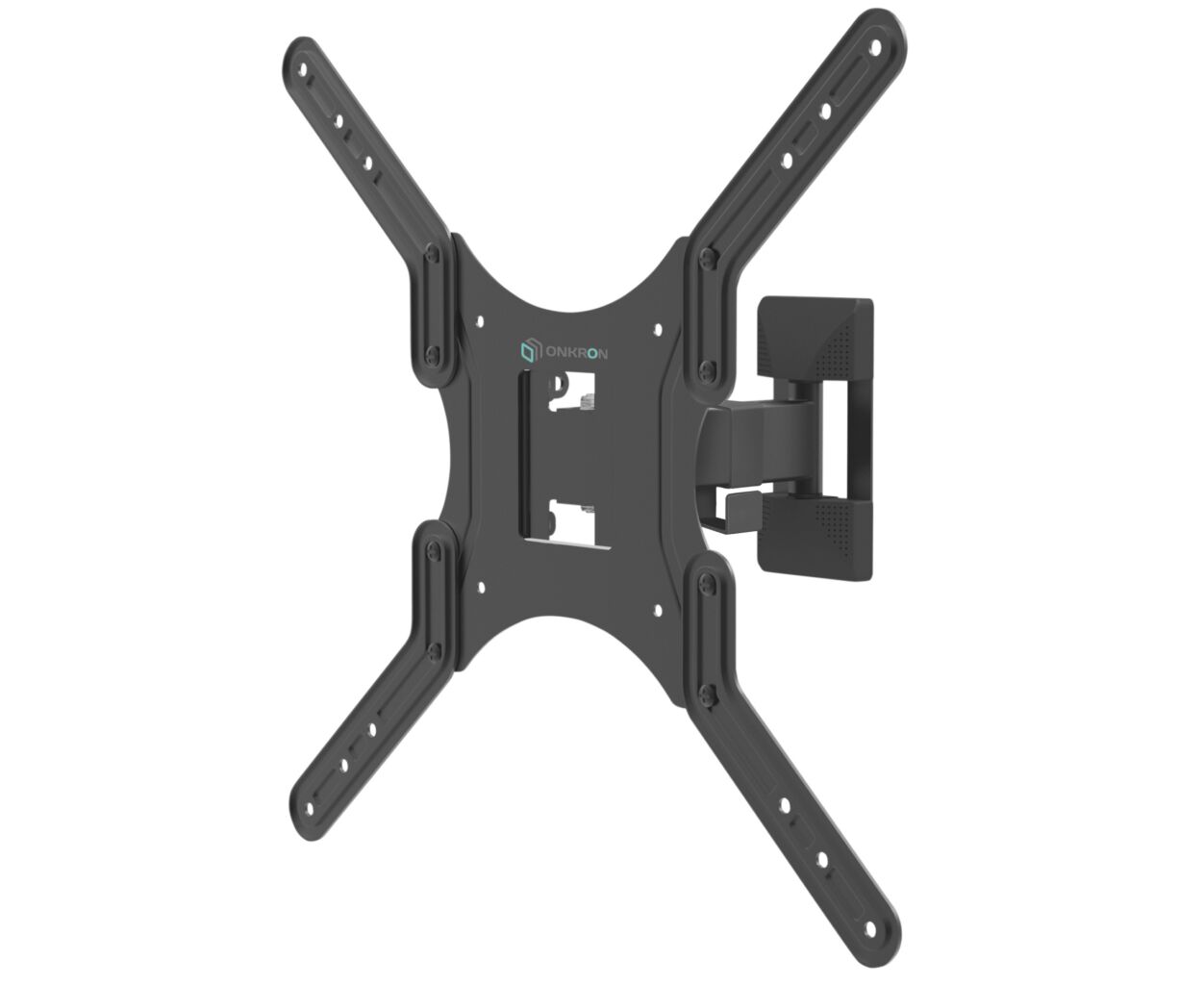 26"-55" Кронштейн ONKRON M2 Наклонно-поворотный, черный, макс. 400*400, 1 колено, наклон -2+12º, поворот 80º макс 35кг, от стены 40-210мм