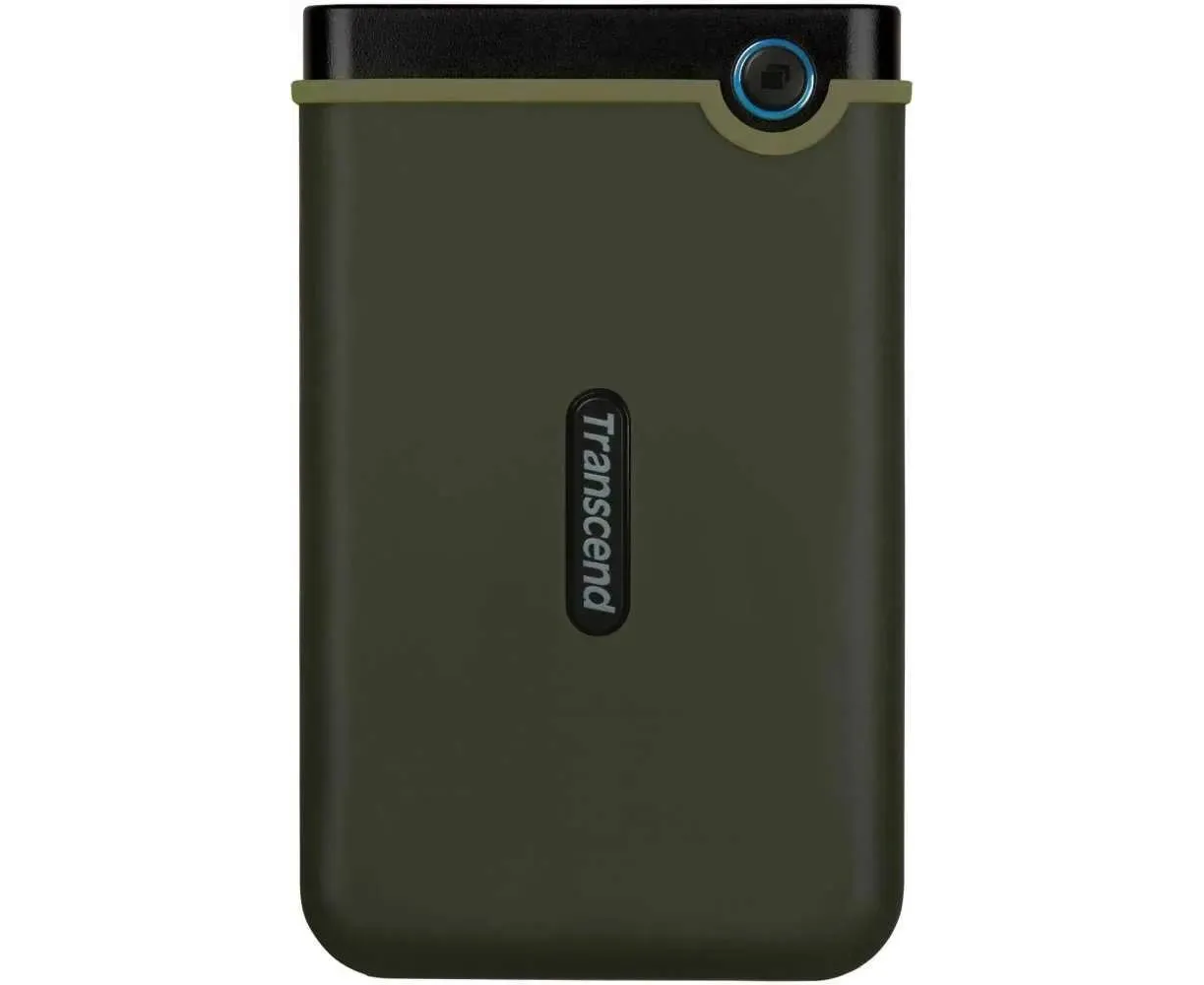 Внешний HDD 2 TB Transcend Store Jet 25 M3 G (TS2 TSJ25 M3 G), 2.5", USB 3.1, резиновый противоударный, Милитари зеленый
