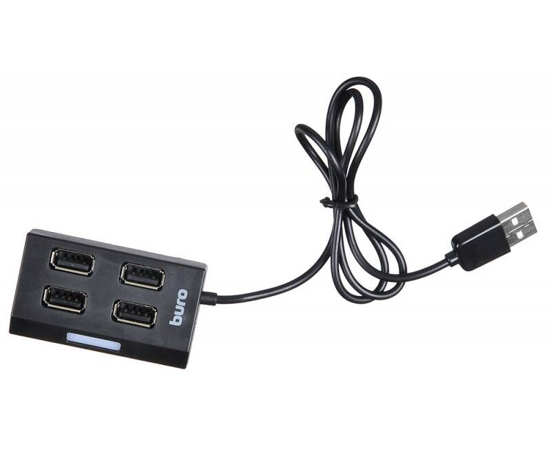Разветвитель USB 2.0 Buro BU-HUB4-U2.0 4порт. черный