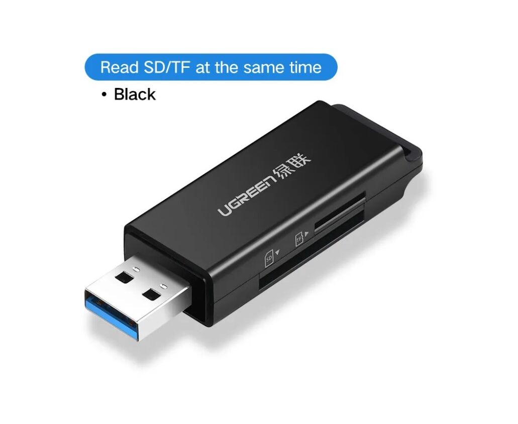 Кардридер U Green CM104 (40752) USB 3.0 to TF + SD Dual Card Reader черный