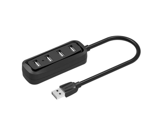 Концентратор Vention VAS-J43-B100 USB 2.0 на 4 порта черный 1м