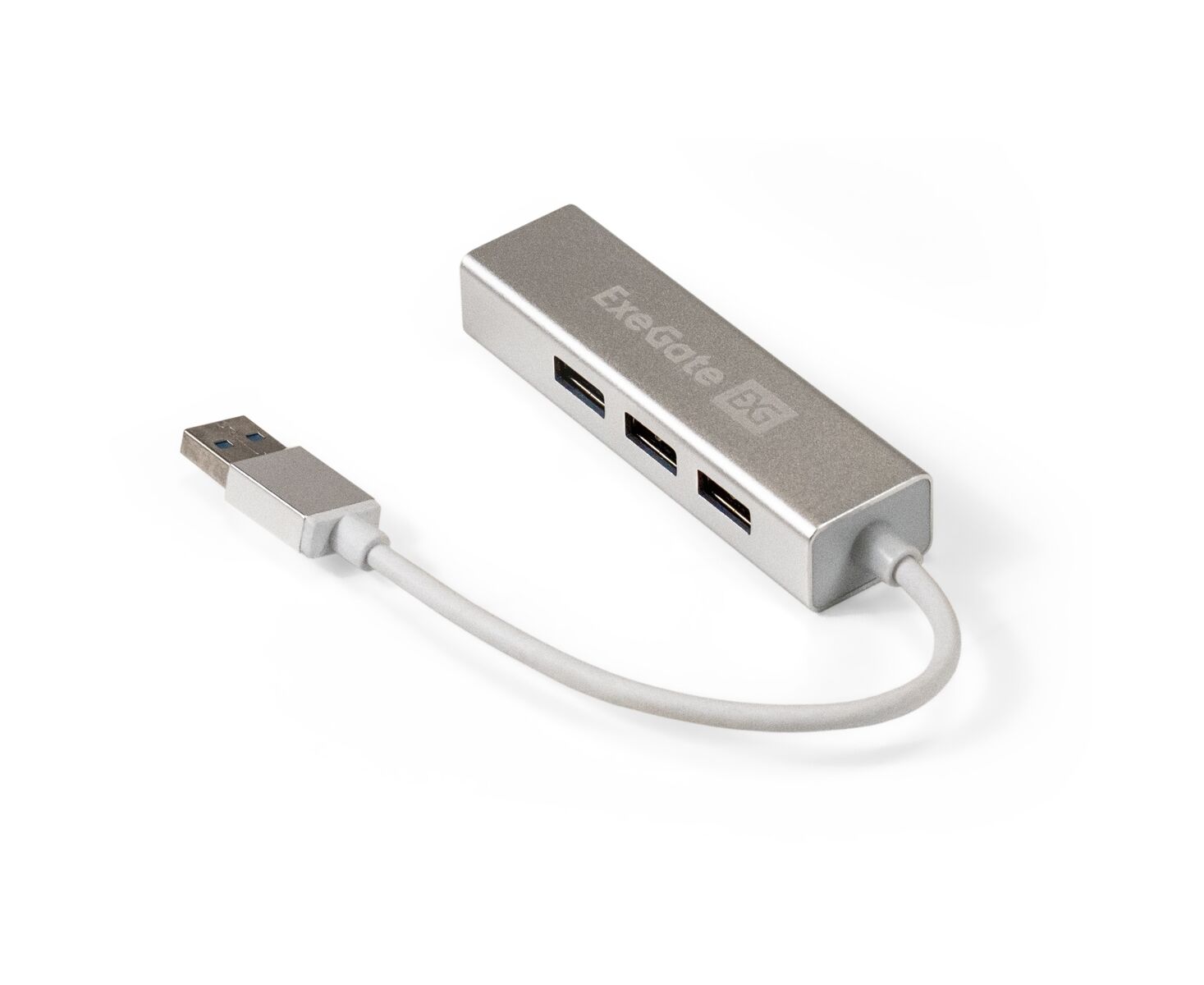 USB-Хаб (концентратор) Exe Gate DUB-4 EX293981 RUS (кабель-адаптер USB3.0 - 4x USB3.0, Plug Play, серебристый)