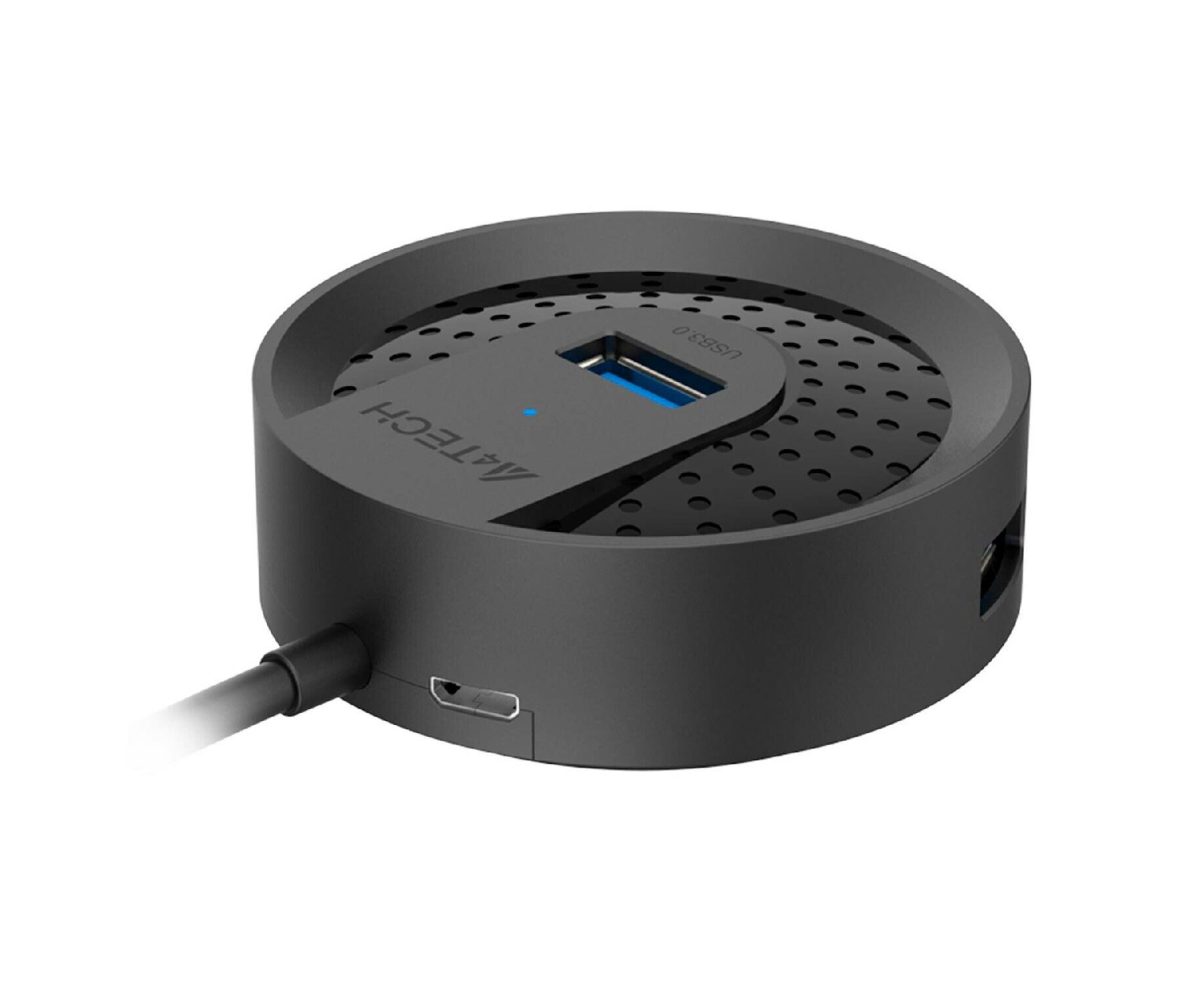 USB-хаб A4 Tech HUB-30 C 4x USB 3.0, 1 (для питания)x USB-C, черный
