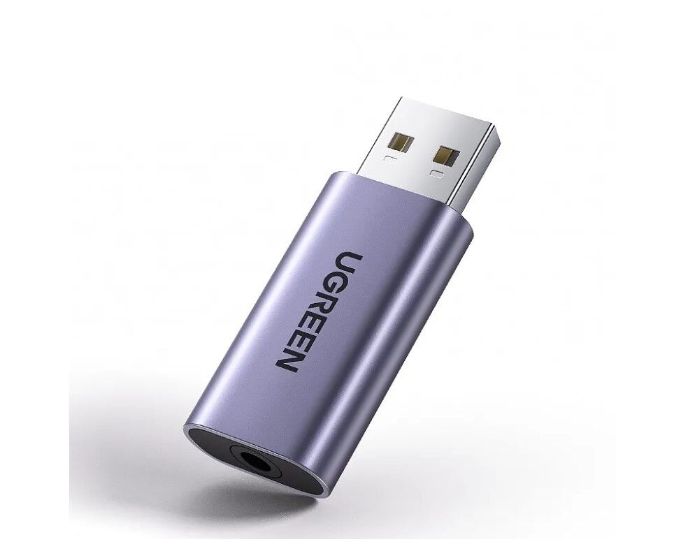 Аудио адаптер U Green CM383 (80864) USB 2.0 to 3.5mm Audio Adapter серый