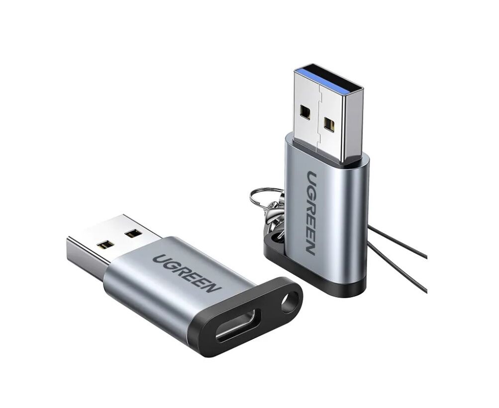 Адаптер U Green US276 (50533) USB 3.0-A to USB-C M/F Adpater серый