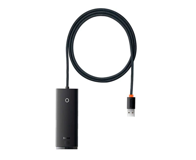 Хаб Baseus Lite Series 4-Port USB-A (USB-A to USB 3.0*4) 25cm Black (WKQX030001)