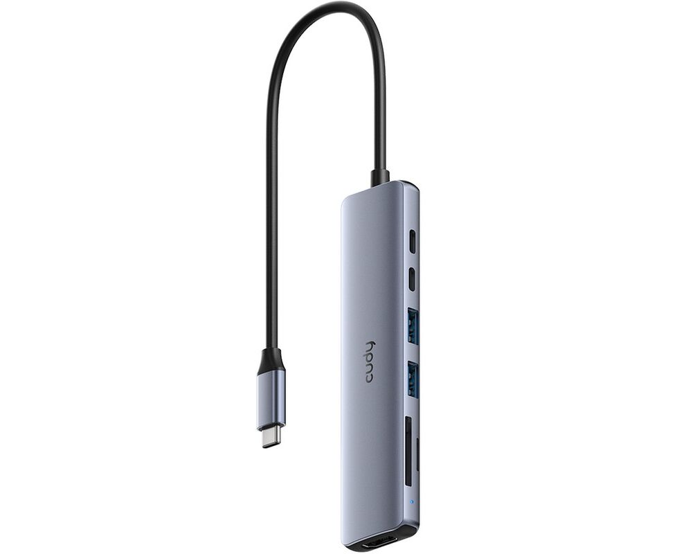 Концентратор Cudy UH407 USB-C 7 в 1 с поддержкой HDMI 4 K и слотами для карт памяти SD и TF