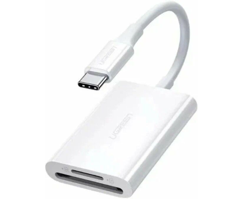 Картридер UGREEN CM265 (35506) USB-C to SD+TF 3.0 Multifunction Card Reader White