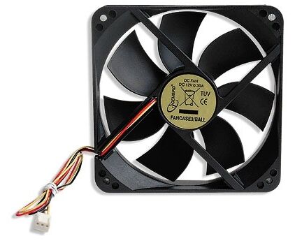 Вентилятор 120 мм Gembird FANCASE3/BALL, 120x120x25, 3 pin, 2100 rpm, провод 30 см