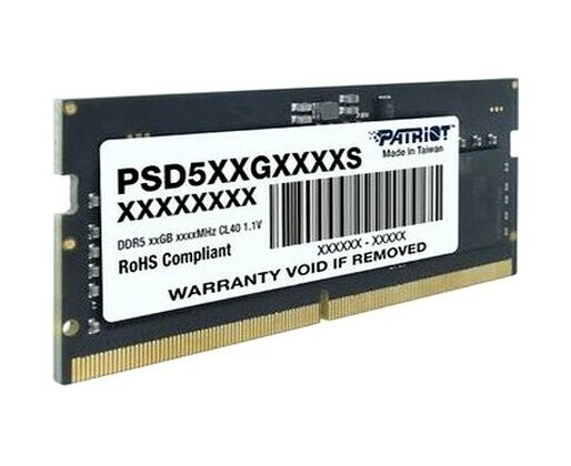 ОЗУ Patriot Signature PSD516 G560081 S DDR5 16 Gb 5600 M Hz RTL PC5-44800 CL46 SO-DIMM ECC 288-pin 1.1 В single rank Ret