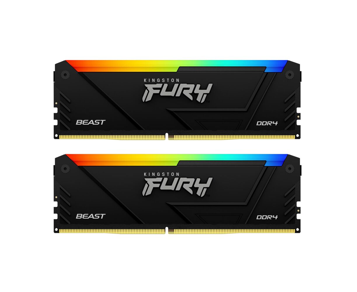 ОЗУ Kingston Fury Beast Black RGB XMP KF432 C16 BB2 AK2/16 16 GB DDR4 3200 M Hz DIMM kit 2x8 Gb, CL16, 1.35 V 288-pin Non-ECC