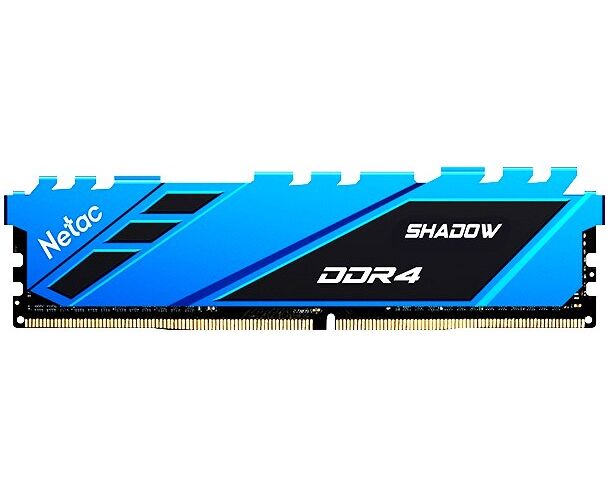 ОЗУ Netac Shadow NTSDD4 P32 SP-16 B DDR 4 DIMM 16 Gb PC25600, 3200 Mhz, C16 Blue, с радиатором