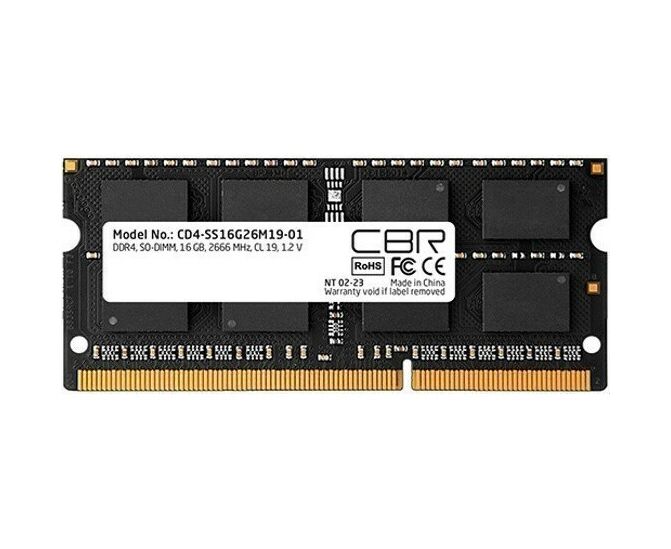 ОЗУ CBR CD4-SS16 G26 M19-01 DDR4 SODIMM 16 GB PC4-21300, 2666 M Hz, CL19, 1.2 V