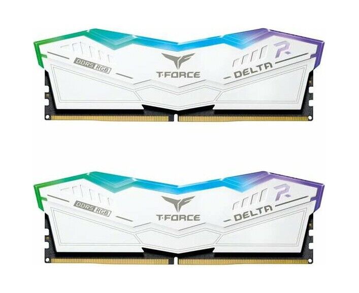 ОЗУ TEAMGROUP T-Force Delta RGB 32 GB (FF4 D532 G7800 HC38 DDC01) (2x16 GB) DDR5 7800 M Hz CL38 (38-48-48-84) 1.4 V / White