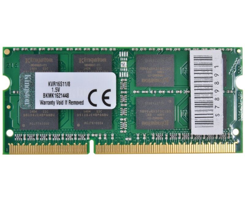 RAM SO-DIMM 8 GB DDR3-1600 PC3-12800 Kingston Value RAM, CL11, 1.5 V, retail (KVR16 S11/8)