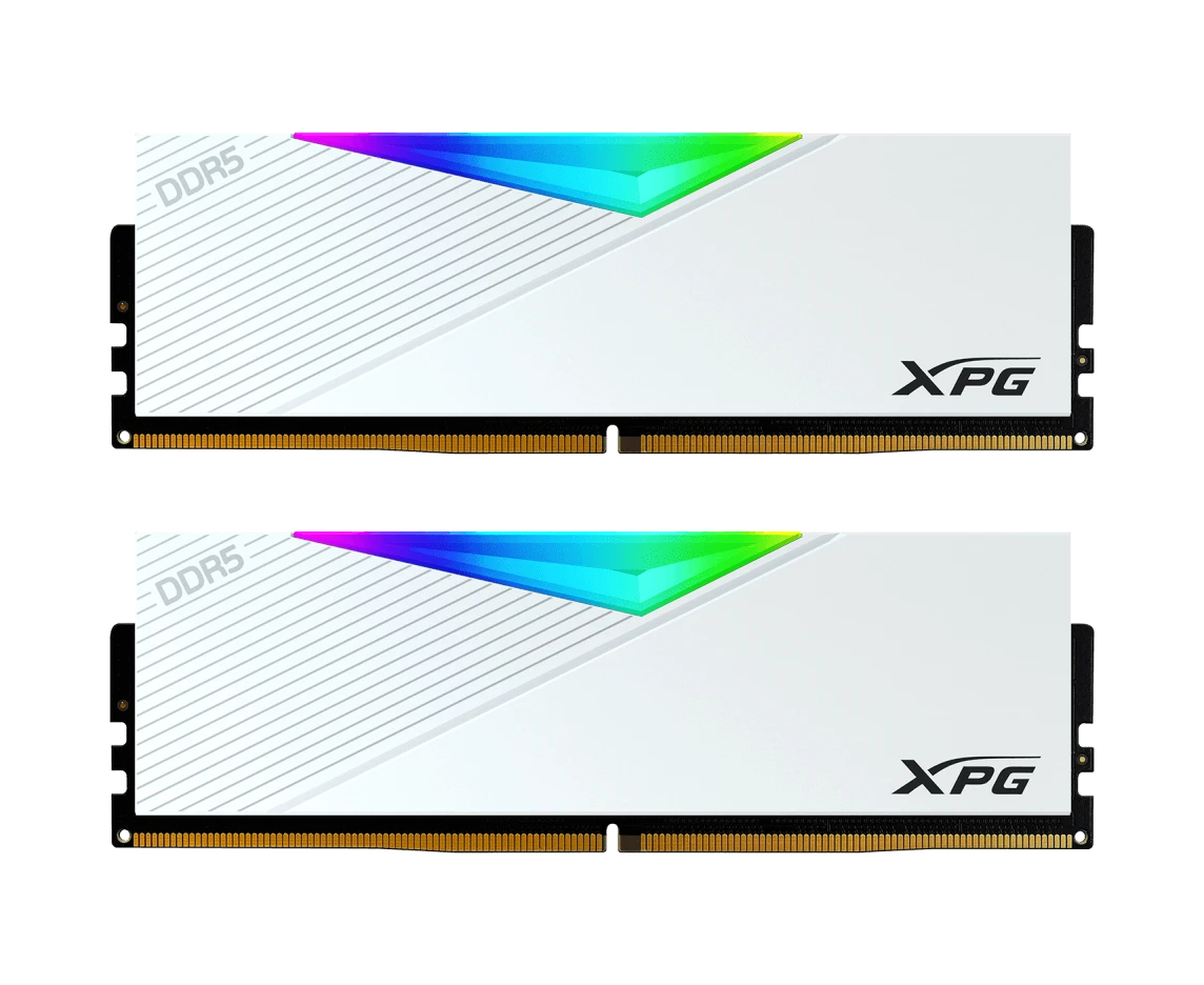 ОЗУ ADATA XPG Lancer RGB AX5 U6400 C3216 G-DCLARWH 32 GB DDR5 6400 DIMM 2*16, 1.4 V, CL32-39-39, On-Die ECC, Power Management IC, white