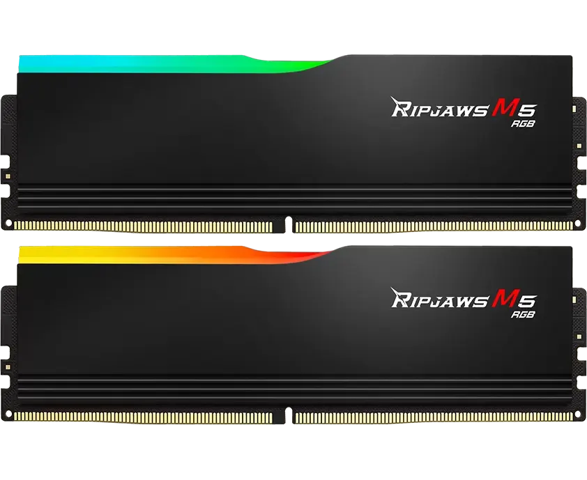 ОЗУ G.SKILL Ripjaws M5 RGB (F5-6000 J3238 F16 GX2-RM5 RK) 32 GB (2x16 GB) DDR5 6000 M Hz CL32 (32-38-38-96) 1.35 V / Black