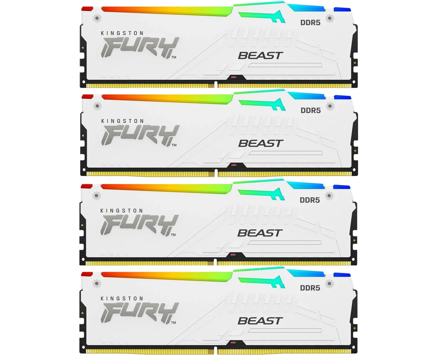 ОЗУ Kingston Fury Beast KF552 C40 BWAK4-128 DDR5 - 4x 32 ГБ 5200 МГц, DIMM, White, Ret