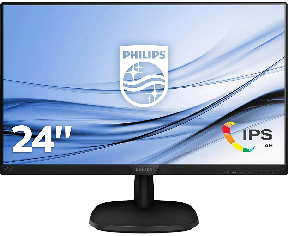 Монитор 24" PHILIPS 243 V7 QDAB (00/01), IPS, 5ms 16:9 DVI HDMI матовая 10000000:1 250cd 178гр/178гр 1920x1080 D-Sub FHD 3.66кг