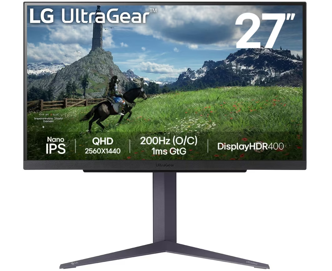 Монитор 27" LG 27 GS85 Q-B 2560x1440180 Hz IPS 2 K HDMI DP USB HAS 400cd Ex 27 GS85 Q-B.ARUZ черный