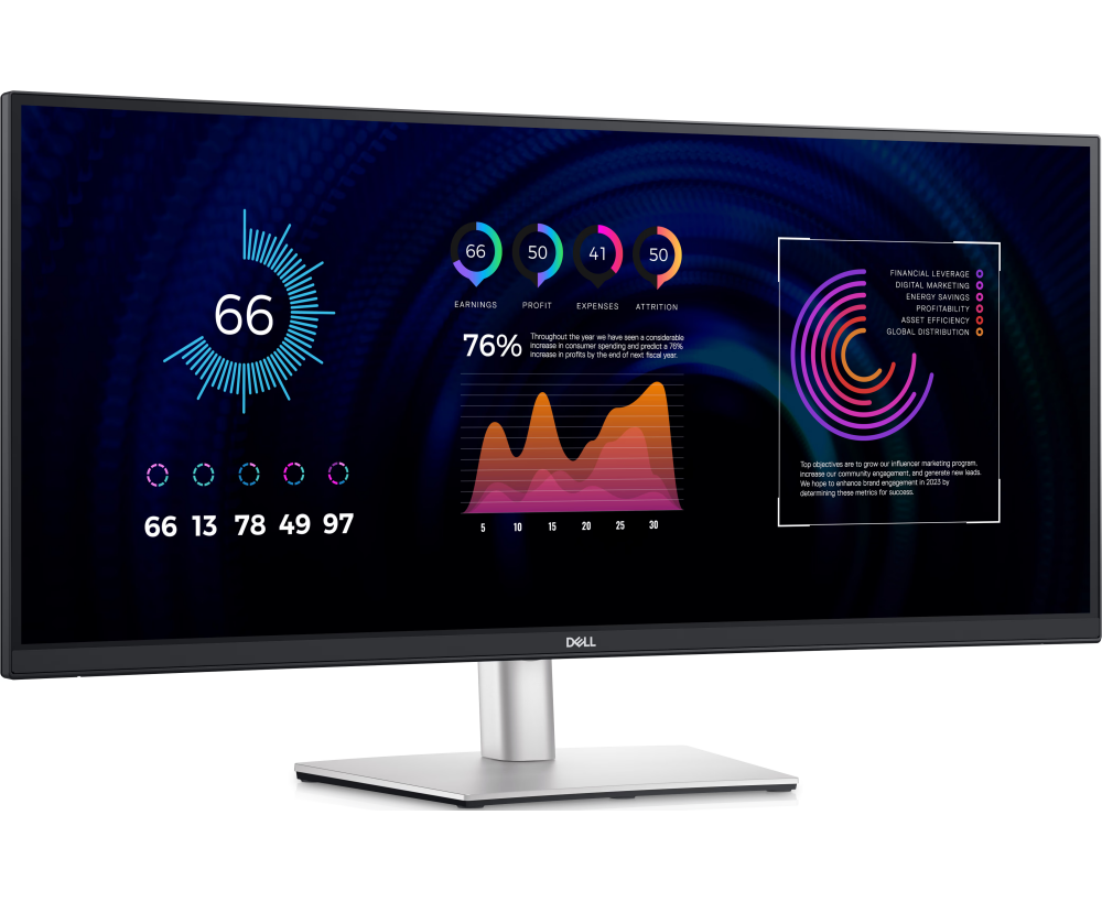 Монитор Dell P3424 WE серебристый/черный 34.14" IPS LED 8ms 21:9 HDMI матовая HAS Piv 300cd 178гр/178гр 3440x1440 60 Hz DP WQ USB 10.17кг